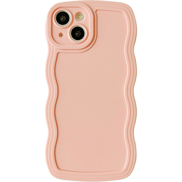 Caseative Solid Color Curly Wave Frame Soft Kompatibel med iPhon
