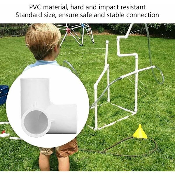 3-vejs PVC-fitting, 10 stk. 3-vejs plast PVC-møbelforbindelser P