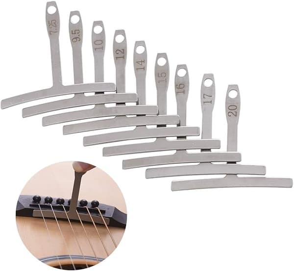Sett med 9 Understring Radiusmålere for Gitar og Bass, Luthier