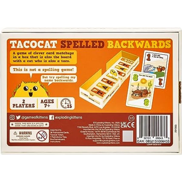 Exploding Kitten Patchwork i ryggen - kortspil til voksne,