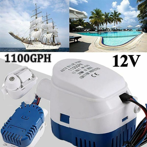 Länspumpar, 12V 1100 GPH Automatisk Länspump Nedsänkbar Marin
