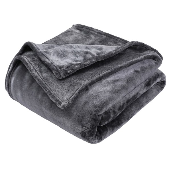 1 wool blanket double-sided dark grey sofa blanket 150x200cm