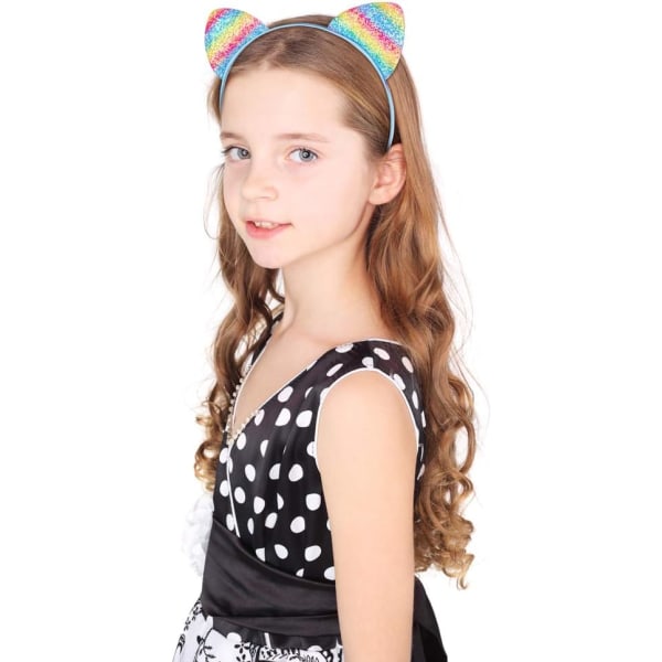 Glitter Cat Ears Headband 1 pcs Kitty Headband for Girls and