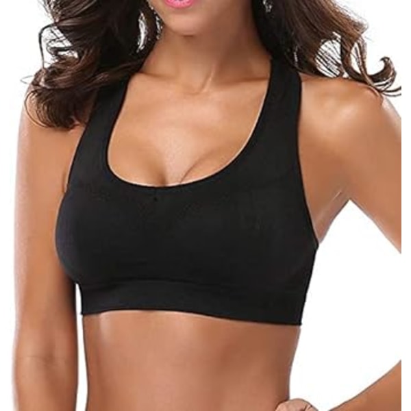 1 stk sorte kvinder stærk støtte elastiske aftagelige puder Fitness