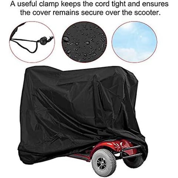 Överdrag 140x66x91cm Svart Vattentät Rörlighet Scooter Motorcykel Överdrag Dammtät Regn, Vind, Solresistent Scooter Överdrag