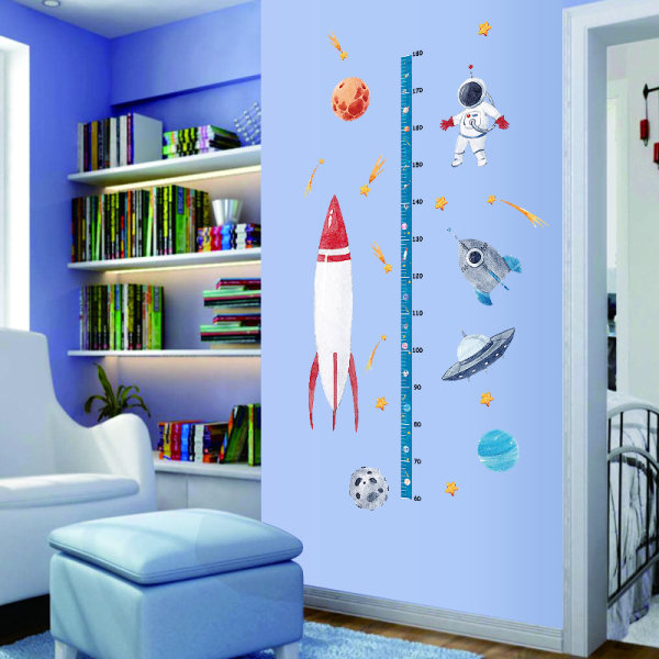 Rocket Wall Stickers Planeter Høydemål Chart Wall Sticker Sp