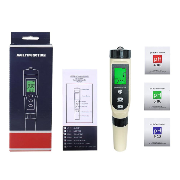 4 i 1 pH / ORP / H2 / temp test Pen Multi - Funktionel Vandkvalitet Hydrogen Rig test Pen