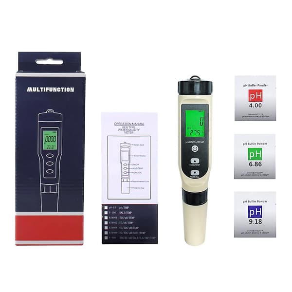 4 i 1 pH / ORP / H2 / temp testpenn Multifunksjonell vannkvalitet Hydrogen Rich testpenn