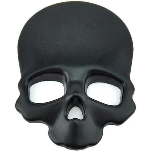 2 styk (9*8,5 cm, Sort) 3D Metal Personlighed Hodeskalle Skelet Død