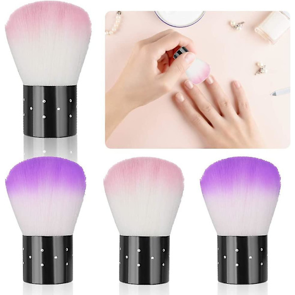 Nagelborste 4 st Dammborste för rengöring av sminkborste Multifunktionell mjuk borste för ansiktsmakeup Manikyr Foundation