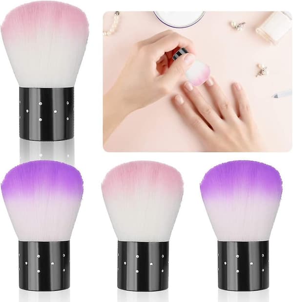 Neglebørster 4 stk. Støvbørste til rengøring af makeupbørste Multifunktionel blød børste til ansigtsmakeup Manicure Foundation