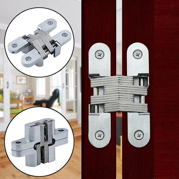 3 kpl piilotettuja ristimuotoisia näkymättömiä saranoita puukalusteisiin (43,7 mm)