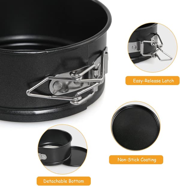 Hængselform, 4 \"mini non-stick cirkulær tærteform, savsmuldform