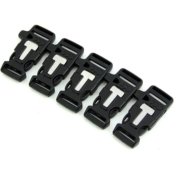 10 Side Release Whistle Buckles med Flinttenner for