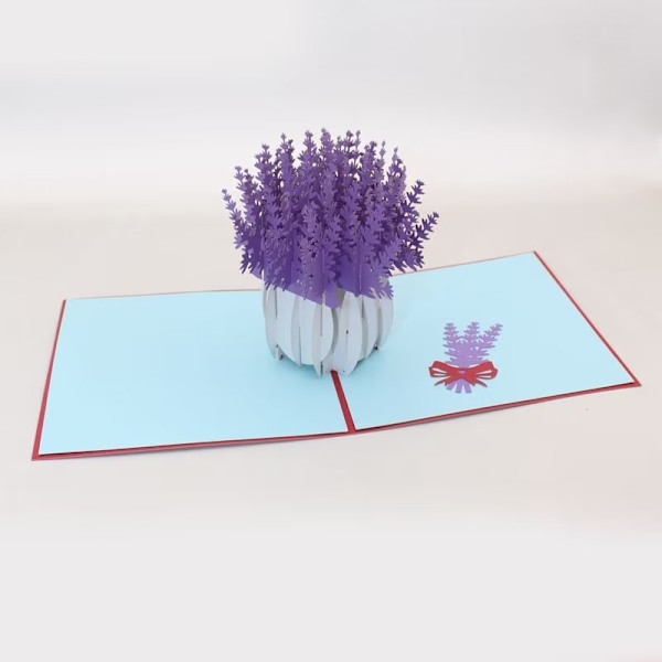 1 stk. Kort Lavendel Blomsterbukett Party Popup Kort for Alle