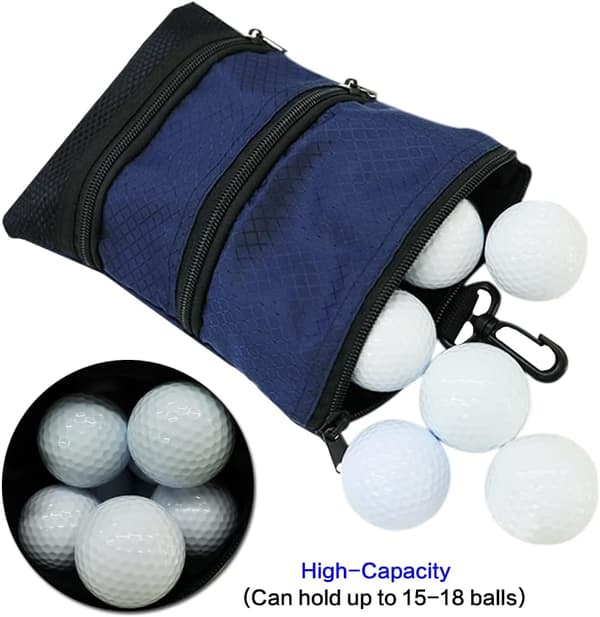 1 stycke blå golfbagspåse, golftee-påse, golfbagtillbehör