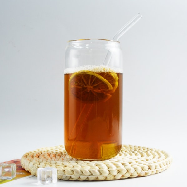 440ml Bubble Tea Tea Glass med lock och sugrör, återanvändbar bubbla