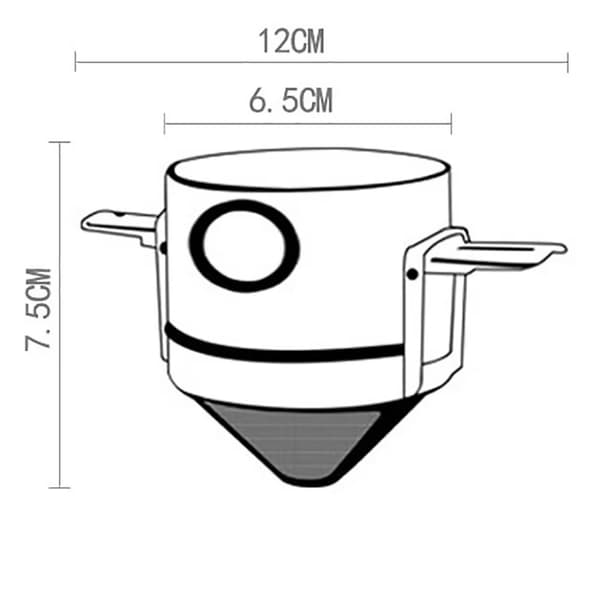 1 stk (Svart) Gjenbrukbar Papirfri Kaffe Filter i Rustfritt Stål