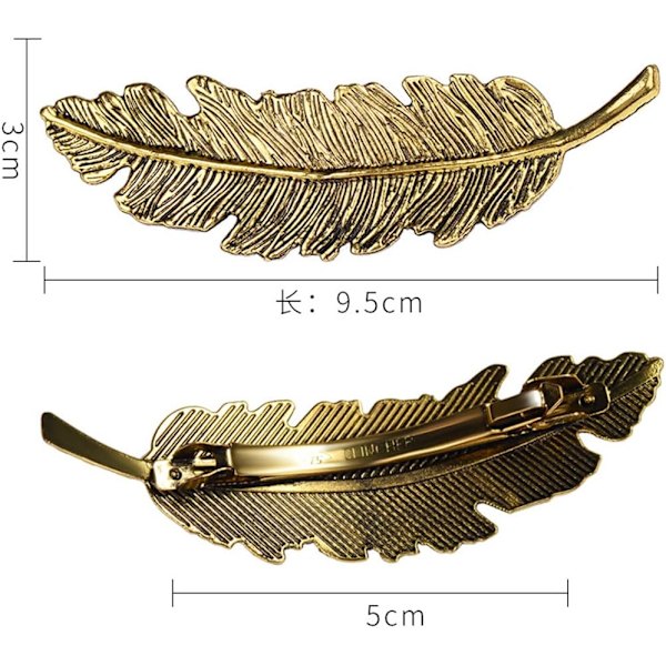 Sett med 3 hårklipp Bladformet hårklipp Minimalistisk metalldesign
