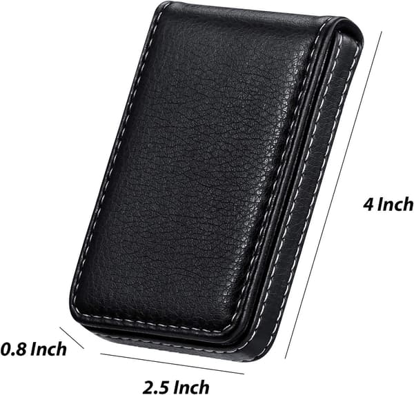 2 stk. Visitkort Holder, Lodret Version PU Læder