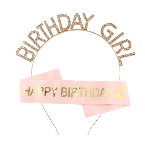 2st Birthday Girl Pannband med Birthday Girl Sash Party Dekor