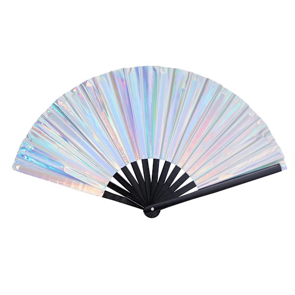 1 Stykke Sølv Laser Foldbar Fan Kung Fu Fan Foldbar Fan
