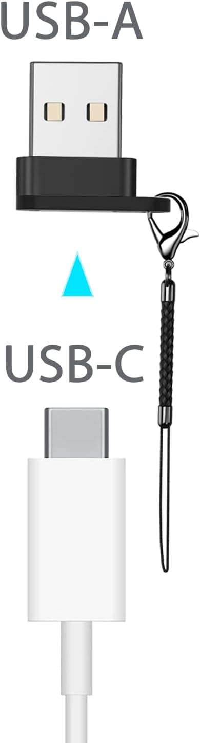 USB-C - USB-sovitin, USB-uros - USB-C -naaras, Musta [2 kpl]