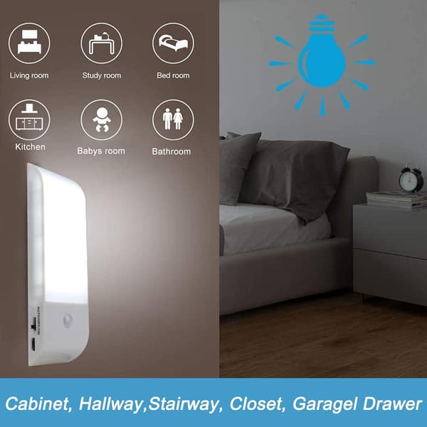 2 stk. Auto Light Portable Bevægelsessensor Lys Moderne LED Natlys