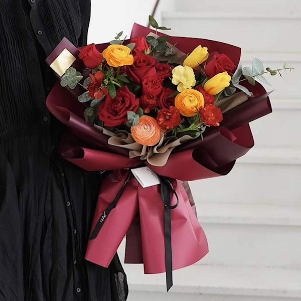 20 stycken vattentäta tvåfärgade blomsterbukett presentpapper