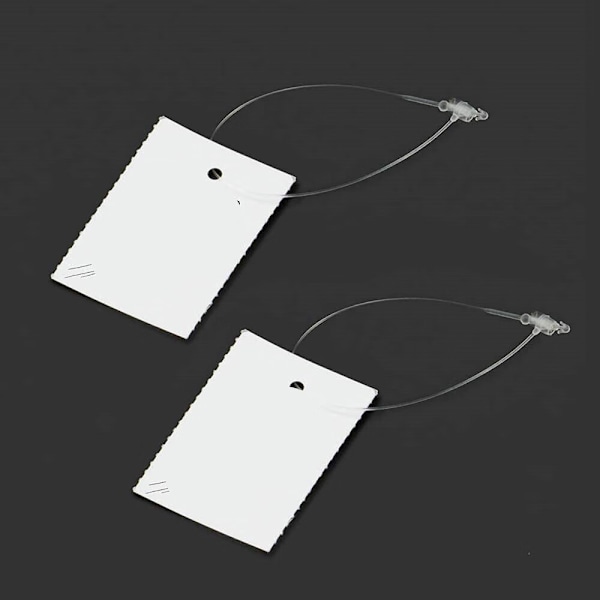 5000 hengende merkelapper, transparente plastfester, lengde
