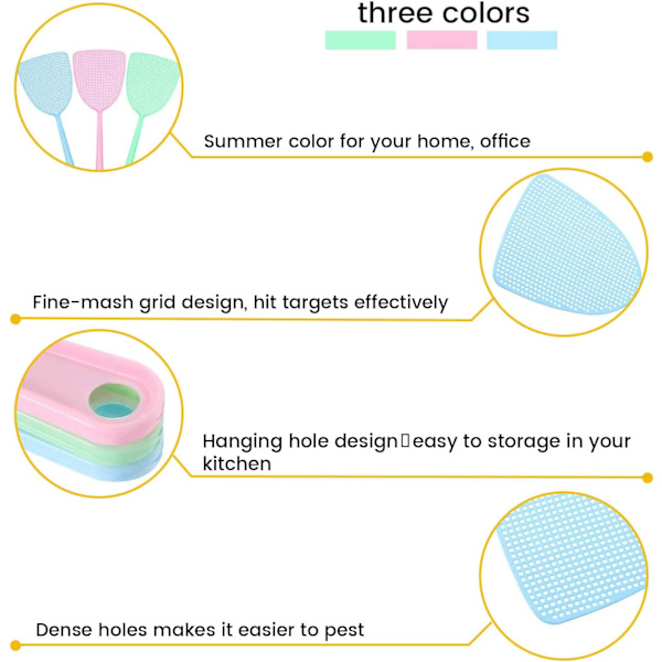 3 stycken flugsmällare för skadedjursbekämpning (blå, grön och rosa)