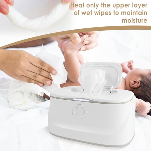 Baby Wipe Warmer, LED Light Wipe Dispenser, 3 Modes 50-60 ℃, Thermos