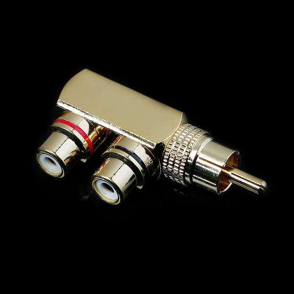Kobber Audio Splitter Stik Rca 1 Han Til 2 Hun Av Stik Stik Adapter