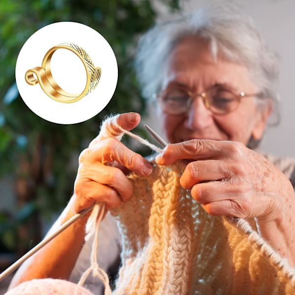 （19cm）Set med 4 Justerbara Virknålar Silver och Guld Virknålar