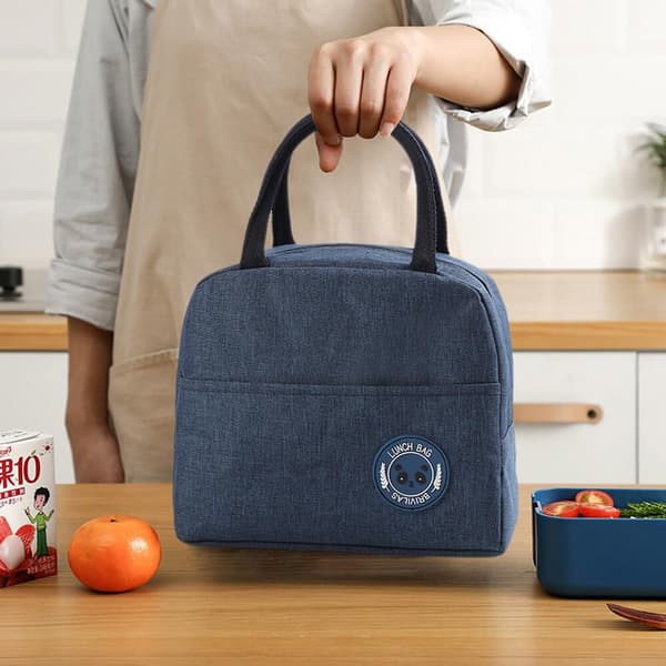 1 marinblå picknickväska, lunchorganisatör