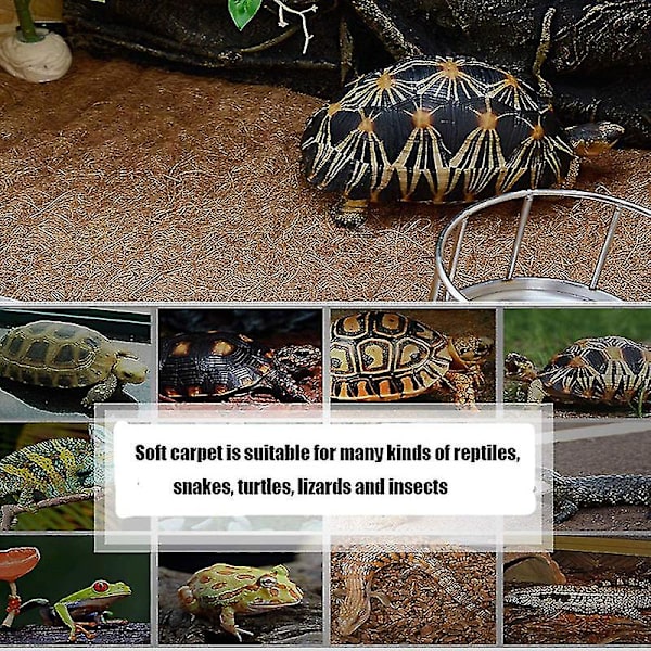 Reptil teppe kokosfiber skilpadde teppe matte for kjæledyr terrarium liner reptil forsyninger for 50*30CM