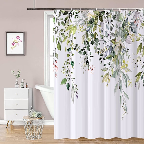 Blomsterdusjforheng med 12 kroker (grønn), vanntett polysilicium