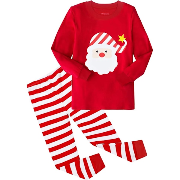 Julpyjamas för barn flickor semester långärmad nattkläder tomte bomulls pyjamas set för 90cm pojkar/spädbarn