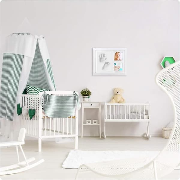 Babyavtrycksram, giftfri vit lera, träram - a