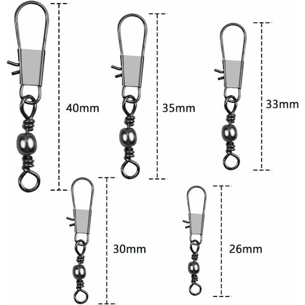 100 st Fiske Swivel Swivels Kullager Fiske Swivel med S