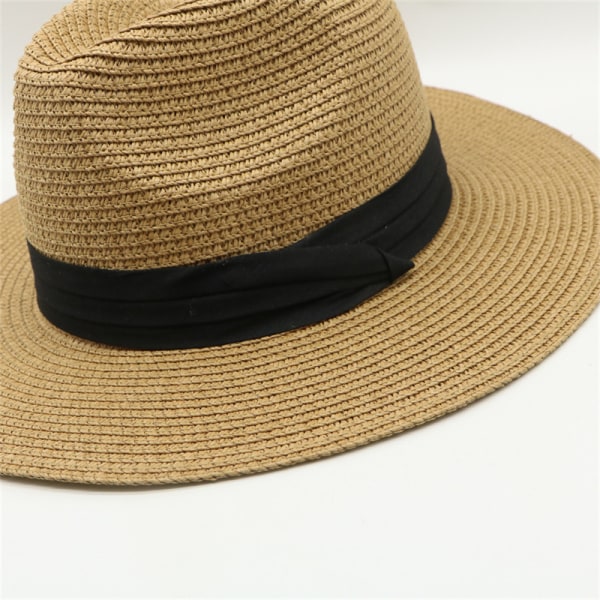 1 stk Raffia Strawhatt for menn med bred brem - Sommerhatt