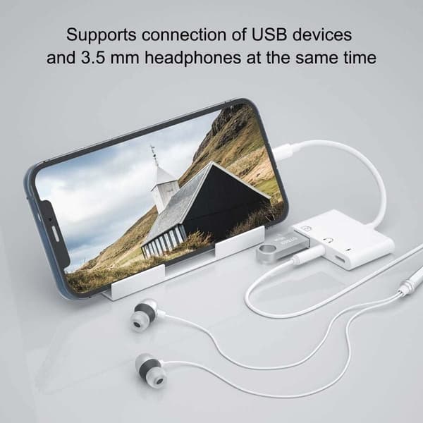 USB-lydadapter til lyd, 3-i-1 USB-kameralæseradapter med