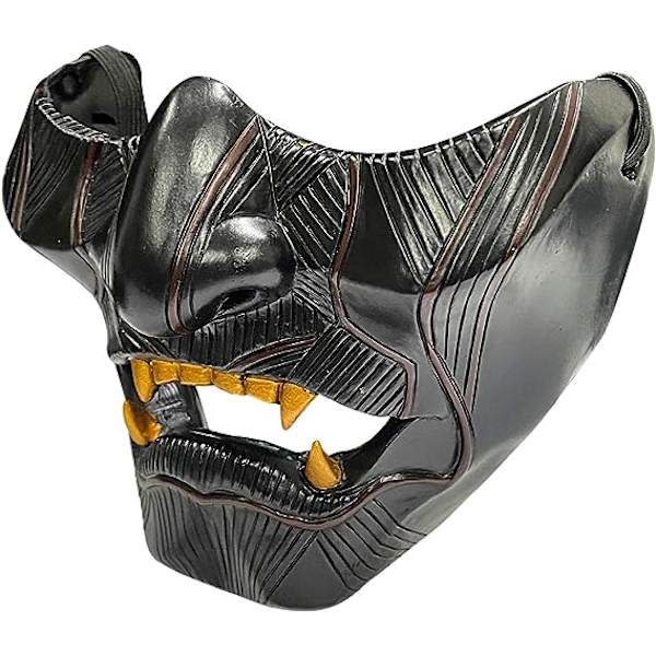 Spökmask av Tsushima Jin Sakai Cosplay Halv Ansikte Resin Samurai
