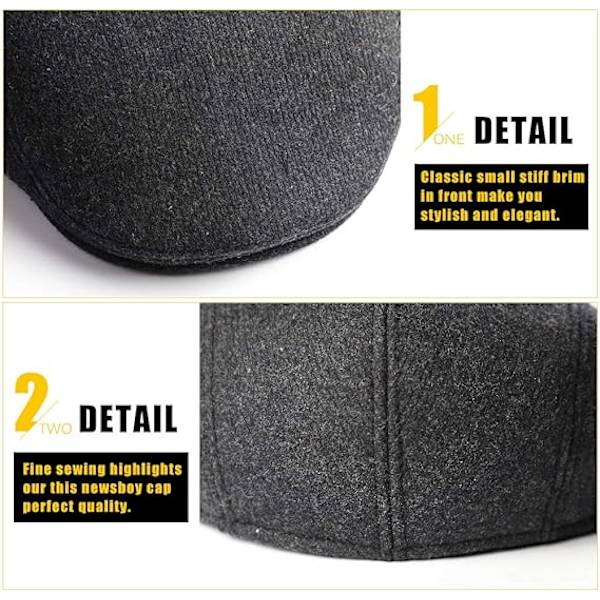 Platt Topp Beret Justerbar Platt Topphatt Höst Kort - Solid Grå