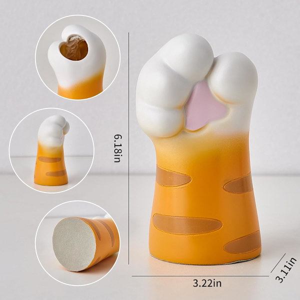 Kattvas, Söt Orange Vas för Heminredning, Kattklovas, Modern Konst, Blomvas, Borddekorativ, Unika Vas för Li