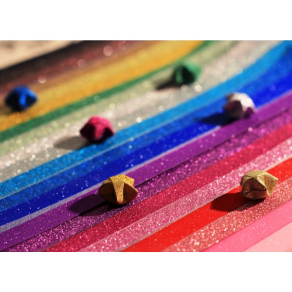 20 farger 800 ark glitrende diamant folding star papirsett
