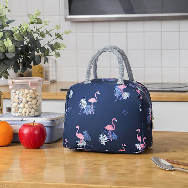 Uppgraderad kompakt lunchväska i marinblå för flickor, kvinnor, pojkar,