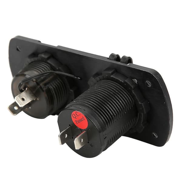 12V Dubbel USB-billaddare med temperaturdisplay och voltmeter