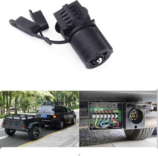 7 Rund Stift til 4 Stift 5 Stift Flad Blad Trailer RV Båd Adapter