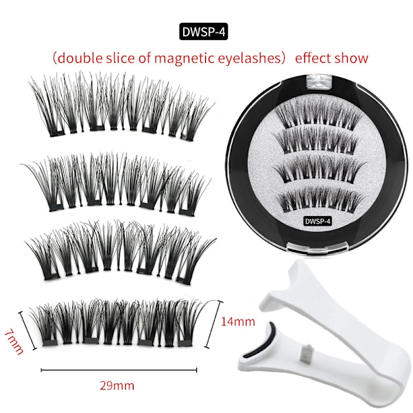 Reusable magnetic eyelashes with applicator DWSP-4